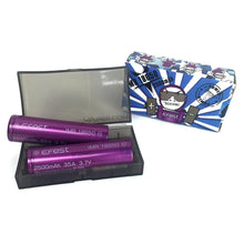 Load image into Gallery viewer, Efest 18650 IMR 2500mAh 35A 3.7V LiMN Battery - Purple Flat Top (2 pack+case)