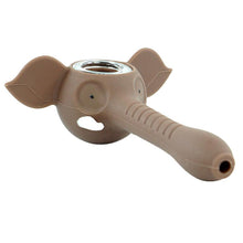 Load image into Gallery viewer, Elephant Silicone Pipes Uniquely Shaped Animal Design w/ Glass Bowl 4.6 inch
