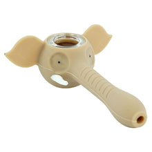 Load image into Gallery viewer, Elephant Silicone Pipes Uniquely Shaped Animal Design w/ Glass Bowl 4.6 inch
