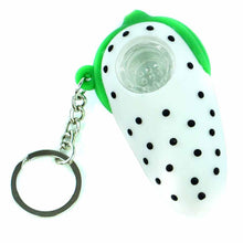 Load image into Gallery viewer, Strawberry Short Baked Silicone Pipe Pendant  Keychain w/ Glass Bowl
