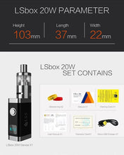 Load image into Gallery viewer, LSbox 20w Mod Starter Kit + L20 Ceramic Coil Tank
