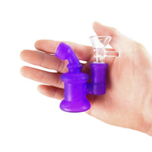 Load image into Gallery viewer, Glow in The Dark Glass Mini Water Pipe Bubbler with Glass Bowl Carb
