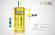 Load image into Gallery viewer, Nitecore Q2 Charger 2-Bay Li-ion/IMR Quick Battery Charger
