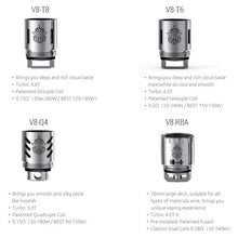 Load image into Gallery viewer, SMOK TFV8 Coils ( V8-T10 / V8-T8 / V8-T6 / V8-Q4 / V8 RBA)
